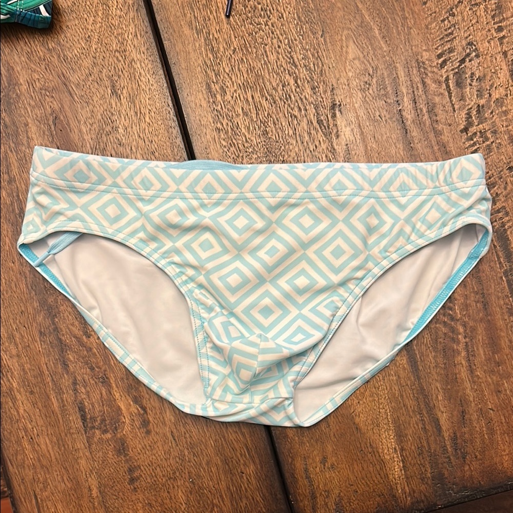 Todd Sanfield Shallow Geometric Print Swim Bottoms